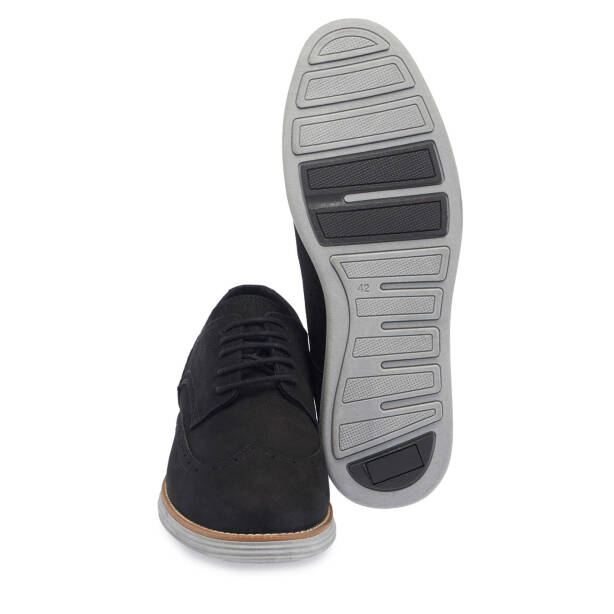 Siyah Hakiki Nubuk Deri Erkek Casual Ayakkabı - E24I1AY56906-A64 - 4