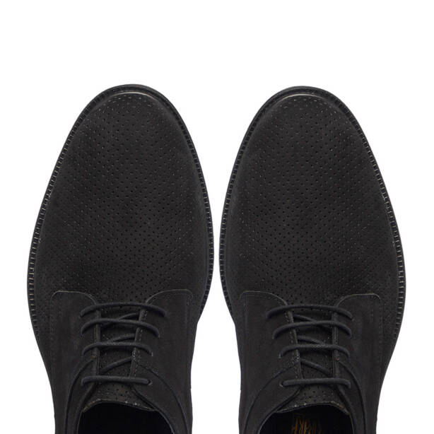 Siyah Hakiki Nubuk Deri Erkek Casual Ayakkabı - E25I1AY57160-A64 - 5