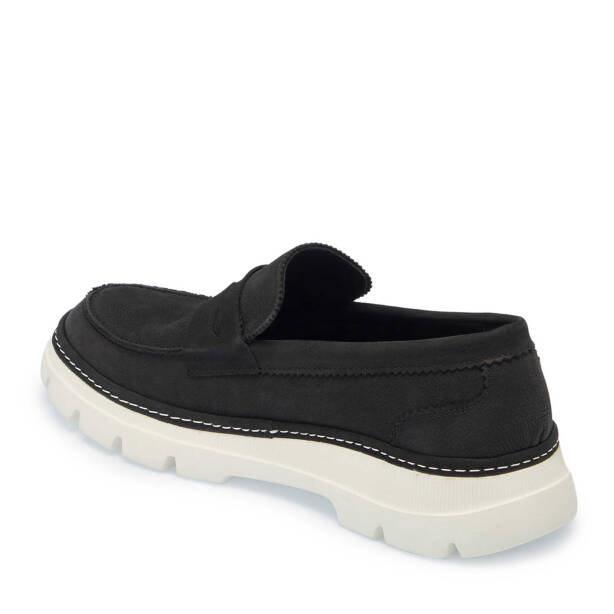 Siyah Hakiki Nubuk Deri Erkek Casual Ayakkabı - E25I1AY57162-A64 - 2