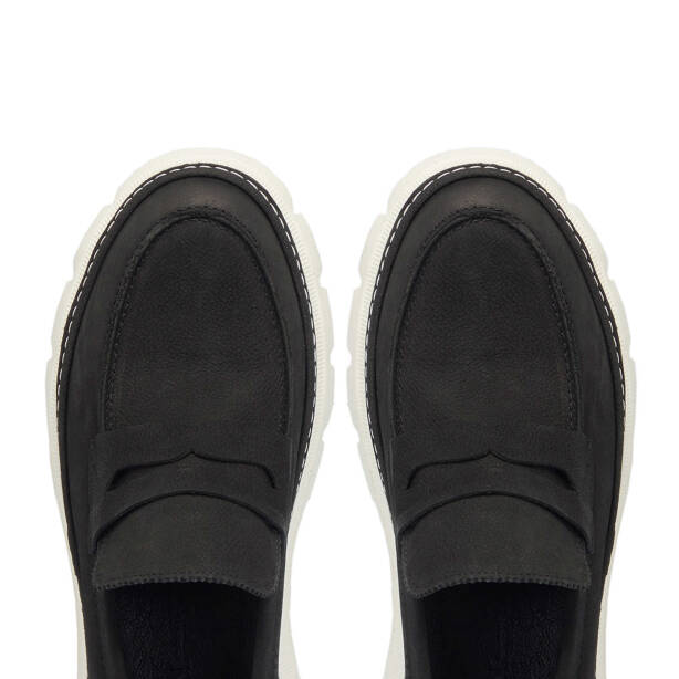 Siyah Hakiki Nubuk Deri Erkek Casual Ayakkabı - E25I1AY57162-A64 - 5