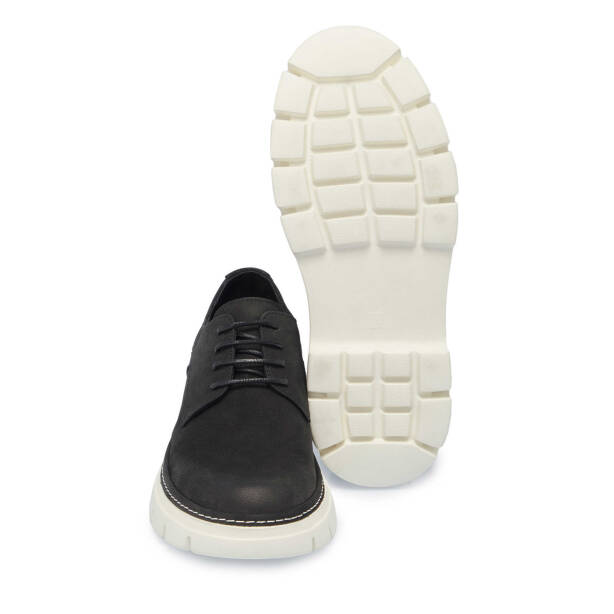 Siyah Hakiki Nubuk Deri Erkek Casual Ayakkabı - E25I1AY57163-A64 - 4