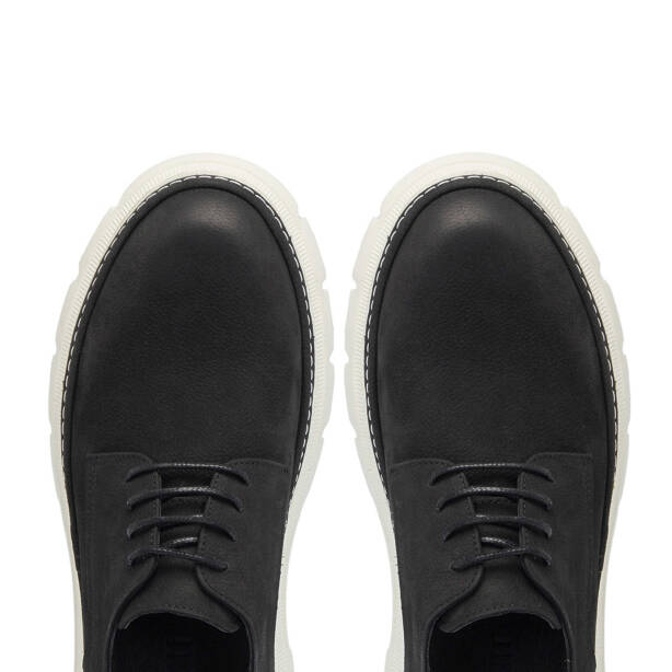 Siyah Hakiki Nubuk Deri Erkek Casual Ayakkabı - E25I1AY57163-A64 - 5