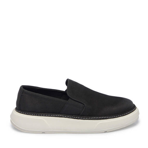 Siyah Hakiki Nubuk Deri Erkek Casual Ayakkabı - E25I1AY57164-A64 - 3