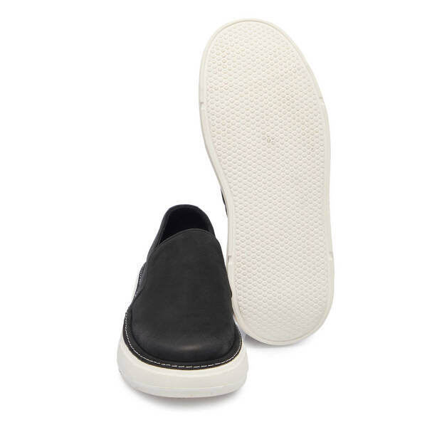 Siyah Hakiki Nubuk Deri Erkek Casual Ayakkabı - E25I1AY57164-A64 - 4