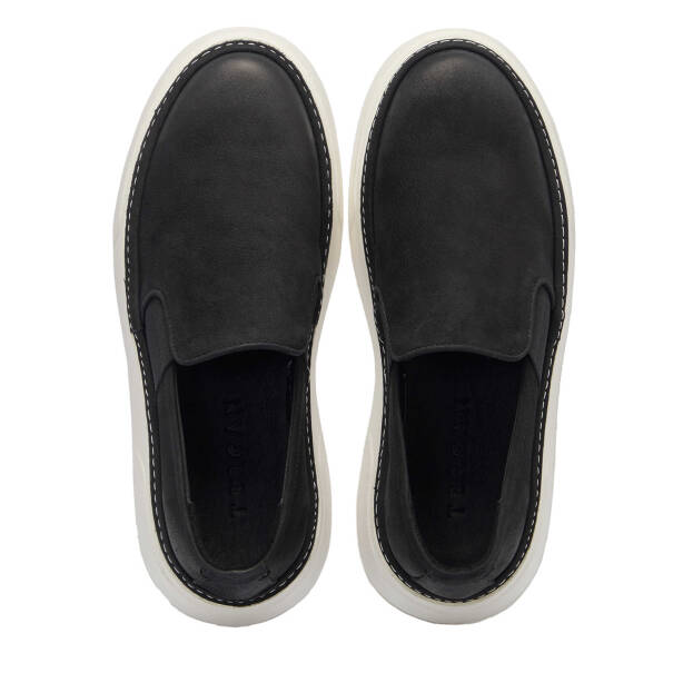 Siyah Hakiki Nubuk Deri Erkek Casual Ayakkabı - E25I1AY57164-A64 - 5