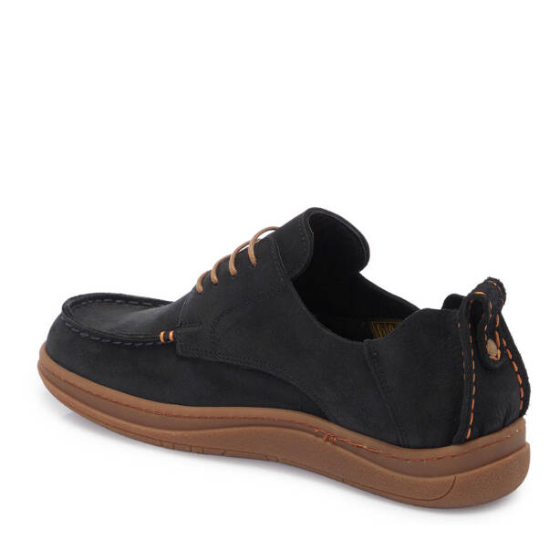 Siyah Hakiki Nubuk Deri Erkek Casual Ayakkabı - E25I1AY57175-A64 - 3