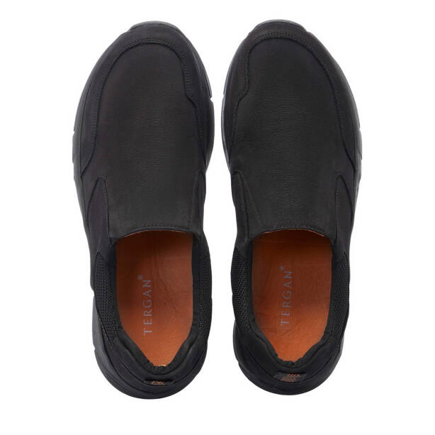 Siyah Hakiki Nubuk Deri Erkek Casual Ayakkabı - E25I1AY57178-A64 - 5