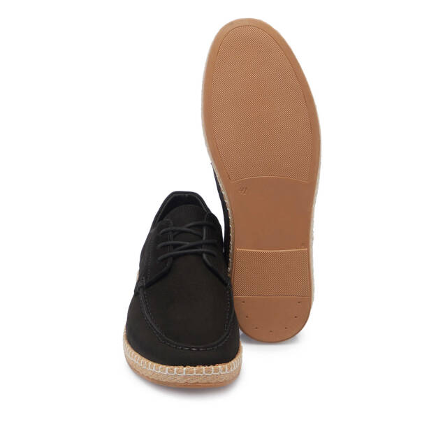 Siyah Hakiki Nubuk Deri Erkek Casual Ayakkabı - E25I1AY57216-A64 - 4