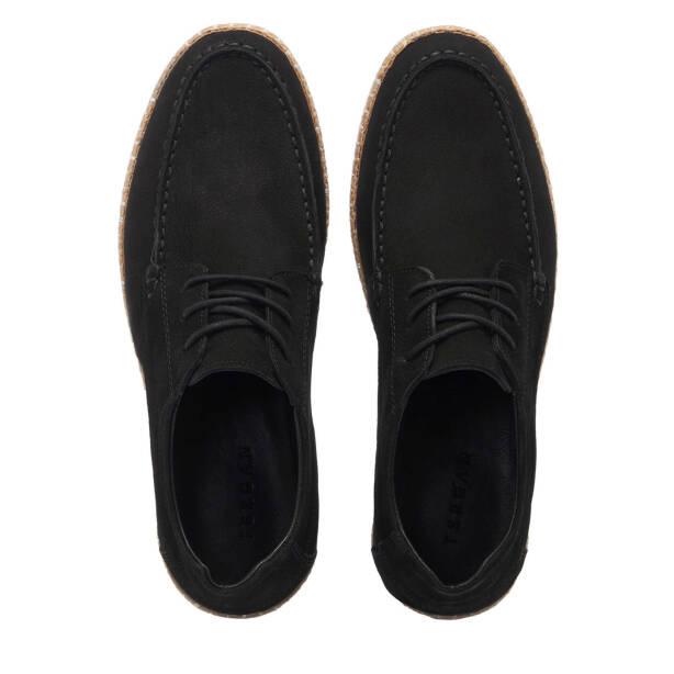 Siyah Hakiki Nubuk Deri Erkek Casual Ayakkabı - E25I1AY57216-A64 - 5