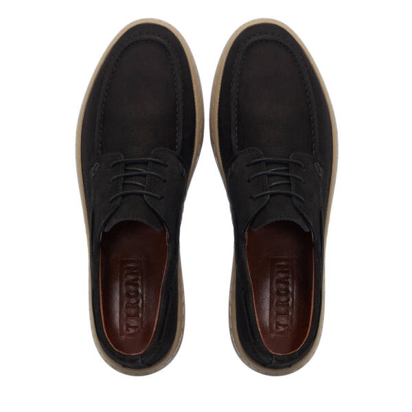 Siyah Hakiki Nubuk Deri Erkek Casual Ayakkabı - E25I1AY57294-A64 - 5