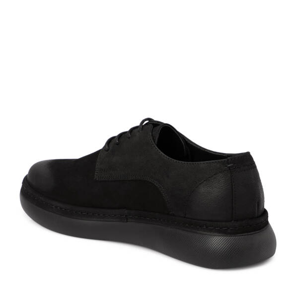 Siyah Nubuk Deri Erkek Casual Ayakkabı - E25S1AY57470-A64 - 2