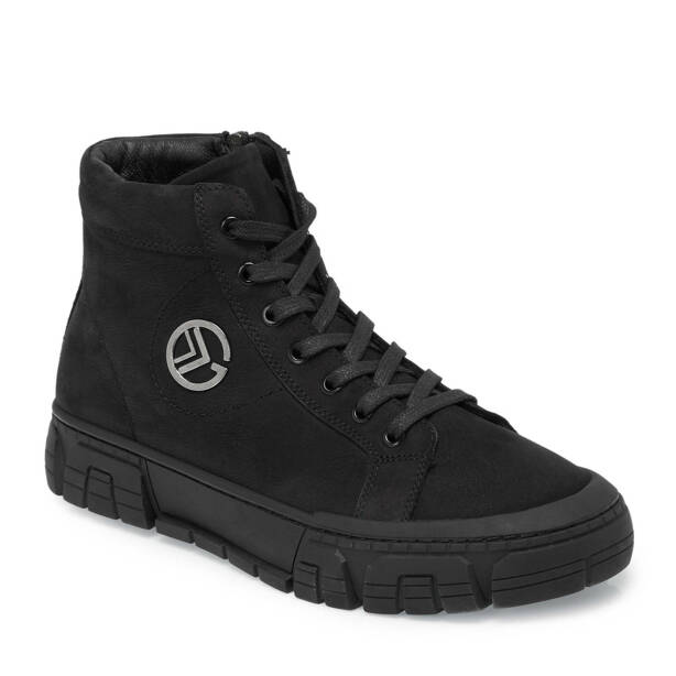 Siyah Nubuk Deri Erkek Casual Bot - E24K1BT57080-A64 