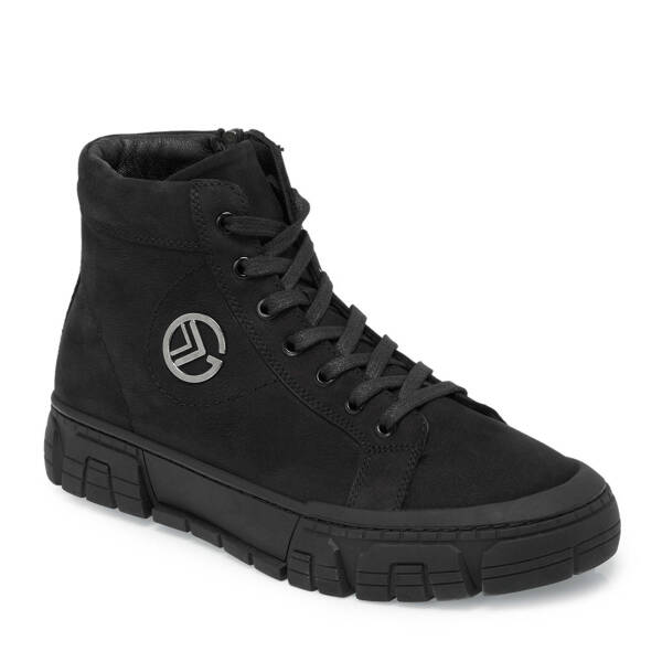 Siyah Nubuk Deri Erkek Casual Bot - E24K1BT57080-A64 - 1