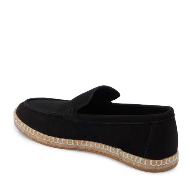 Siyah Hakiki Nubuk Deri Erkek Espadril - E25I1AY57215-A64 - Tergan