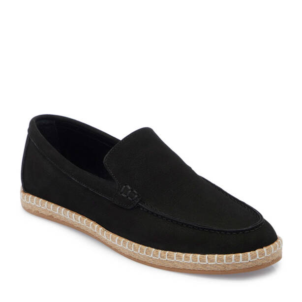 Siyah Hakiki Nubuk Deri Erkek Espadril - E25I1AY57215-A64 - Tergan