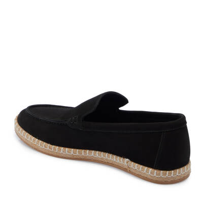 Siyah Nubuk Deri Erkek Espadril - E25I1AY57215-A64 - 2