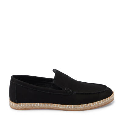 Siyah Nubuk Deri Erkek Espadril - E25I1AY57215-A64 - 3