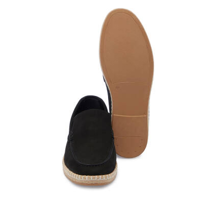 Siyah Nubuk Deri Erkek Espadril - E25I1AY57215-A64 - 4