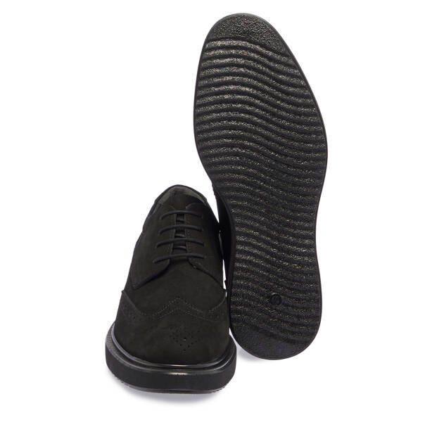 Siyah Hakiki Nubuk Deri Erkek Klasik Ayakkabı - E25S1AY57516-A64 - 4