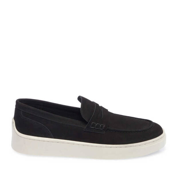 Siyah Nubuk Deri Erkek Loafer - E24I1AY56746-A64 - 3