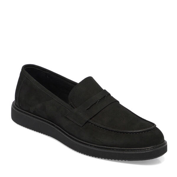 Siyah Nubuk Deri Erkek Loafer - E24S1AY57120-A64 - 1