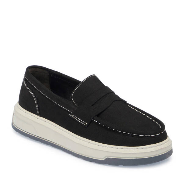 Siyah Nubuk Deri Erkek Loafer - E24S1AY57253-A64 - 1