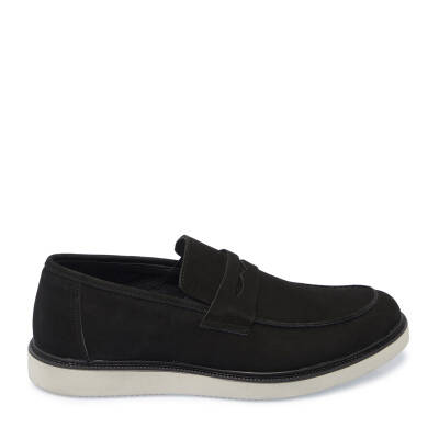 Siyah Nubuk Deri Erkek Loafer - E25I1AY57161-A64 - 3