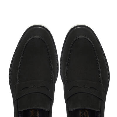 Siyah Nubuk Deri Erkek Loafer - E25I1AY57161-A64 - 5