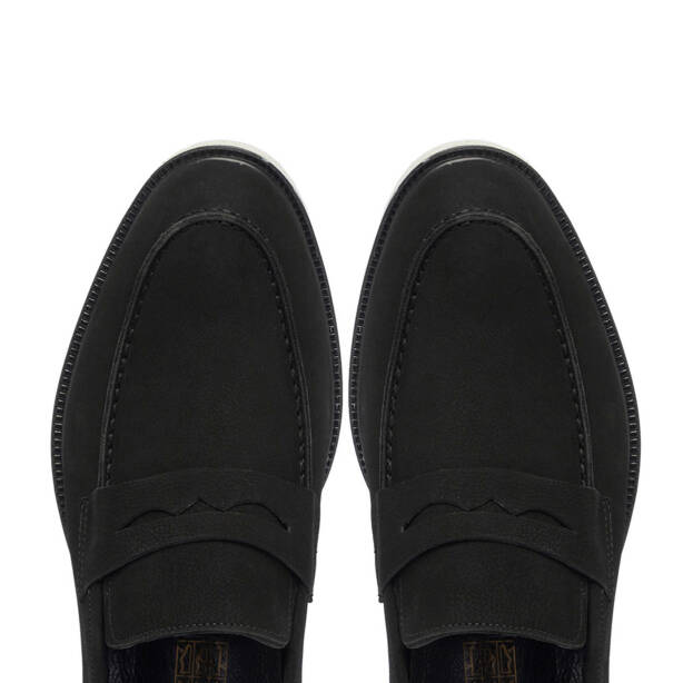 Siyah Nubuk Deri Erkek Loafer - E25I1AY57161-A64 - 5