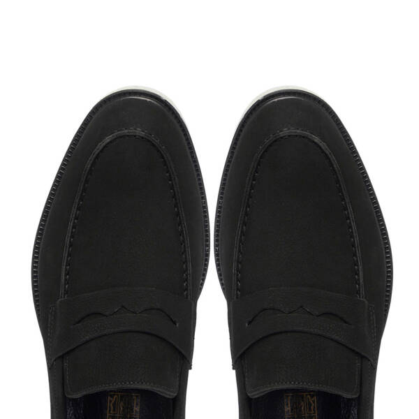 Siyah Nubuk Deri Erkek Loafer - E25I1AY57161-A64 - 5