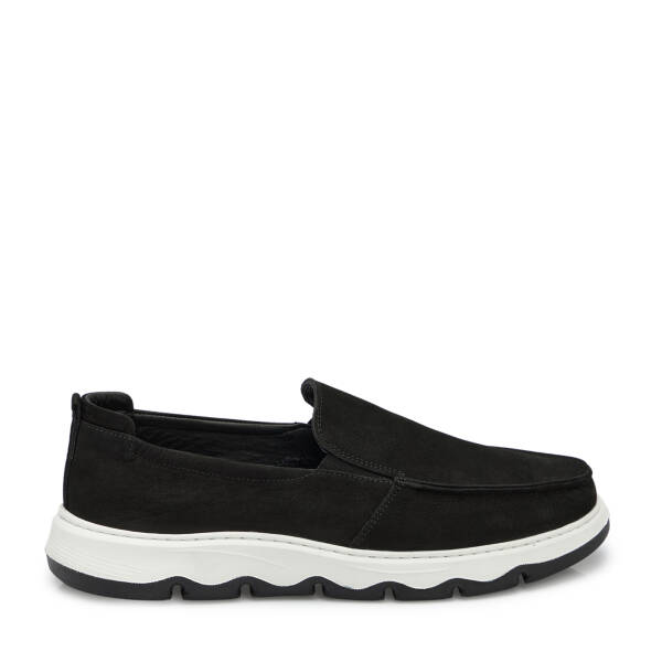 Siyah Hakiki Nubuk Deri Erkek Loafer - E25I1AY57221-A64 - 1