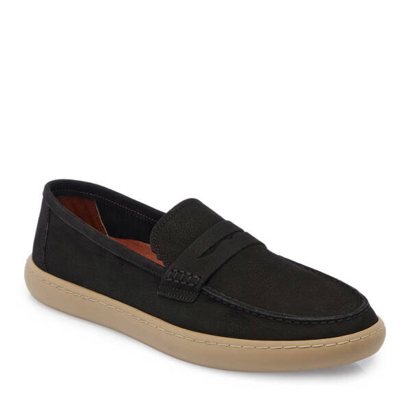 Siyah Nubuk Deri Erkek Loafer - E25I1AY57295-A64 - 1