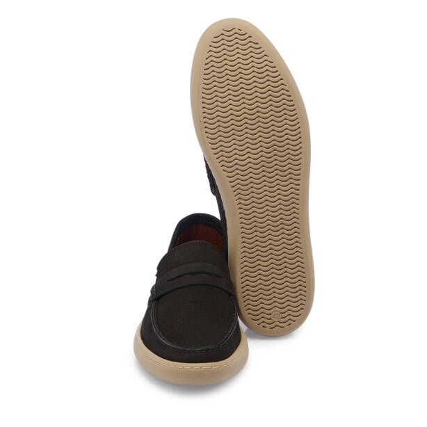 Siyah Nubuk Deri Erkek Loafer - E25I1AY57295-A64 - 4