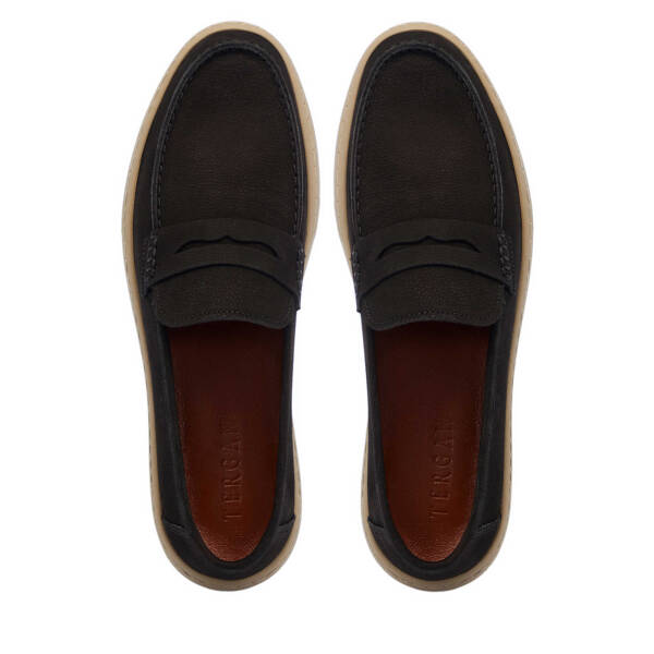 Siyah Nubuk Deri Erkek Loafer - E25I1AY57295-A64 - 5