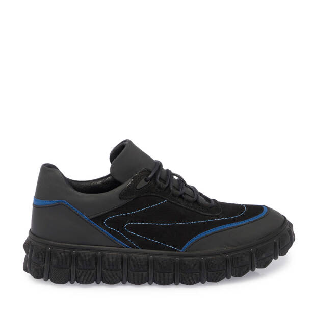 Siyah Nubuk Deri Erkek Sneaker - E23S1AY56377-B31 - 3