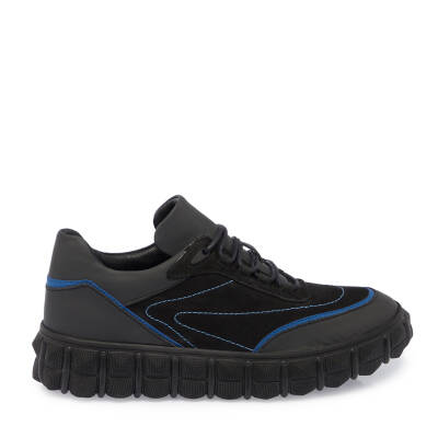 Siyah Nubuk Deri Erkek Sneaker - E23S1AY56377-B31 - 3