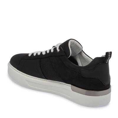 Siyah Nubuk Deri Erkek Sneaker - E24I1AY56638-A64 - 2