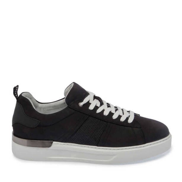 Siyah Nubuk Deri Erkek Sneaker - E24I1AY56638-A64 - 3