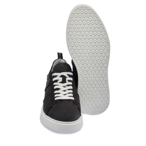 Siyah Nubuk Deri Erkek Sneaker - E24I1AY56638-A64 - 4