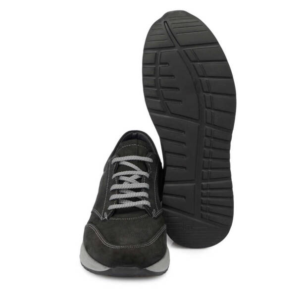 Siyah Nubuk Deri Erkek Sneaker - E24I1AY56739-A64 - 4