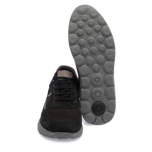 Siyah Nubuk Deri Erkek Sneaker - E24I1AY56740-A64 - 4