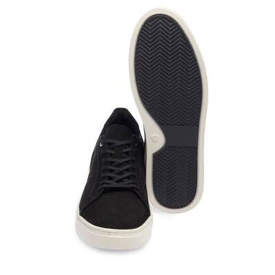  Siyah Nubuk Deri Erkek Sneaker - E24I1AY56745-A64 - 4