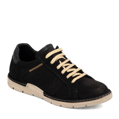 Siyah Nubuk Deri Erkek Sneaker - E24I1AY56777-A64 - 1