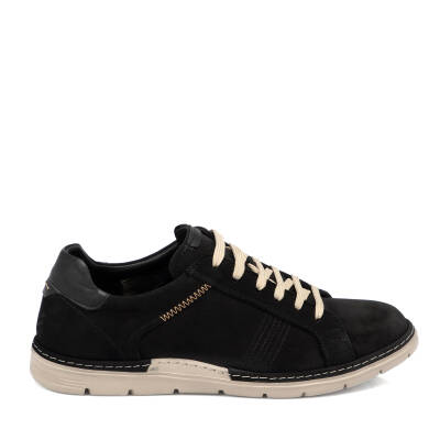 Siyah Nubuk Deri Erkek Sneaker - E24I1AY56777-A64 - 3