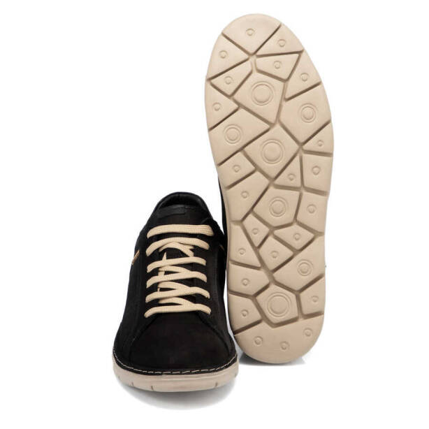 Siyah Nubuk Deri Erkek Sneaker - E24I1AY56777-A64 - 4