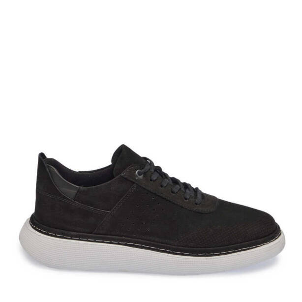 Siyah Nubuk Deri Erkek Sneaker - E24I1AY56821-A64 - 3