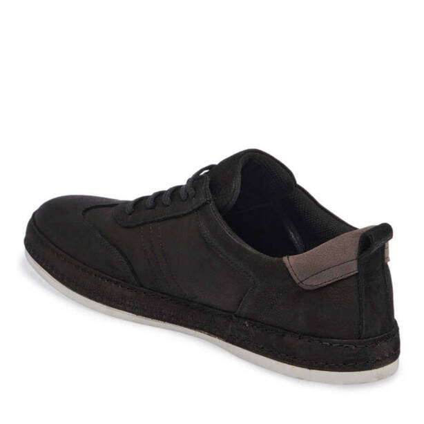 Siyah Hakiki Nubuk Deri Erkek Sneaker - E24I1AY56829-A64 - 3