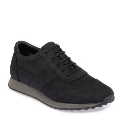 Siyah Nubuk Deri Erkek Sneaker - E24I1AY56851-A64 