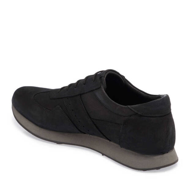Siyah Hakiki Nubuk Deri Erkek Sneaker - E24I1AY56851-A64 - 3