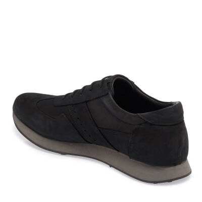 Siyah Nubuk Deri Erkek Sneaker - E24I1AY56851-A64 - 2
